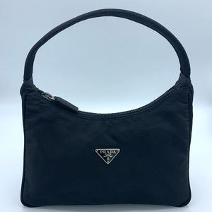 Prada Black Nylon Hobo Shoulder Bag